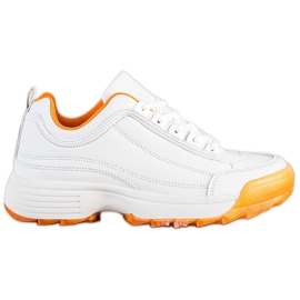 Kylie Modieuze Sneakers wit oranje