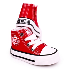 Hoge kindersneakers met rits Big Star HH374190 Rood