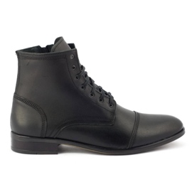 KENT Heren leren Chelsea boots 287D w black zwart