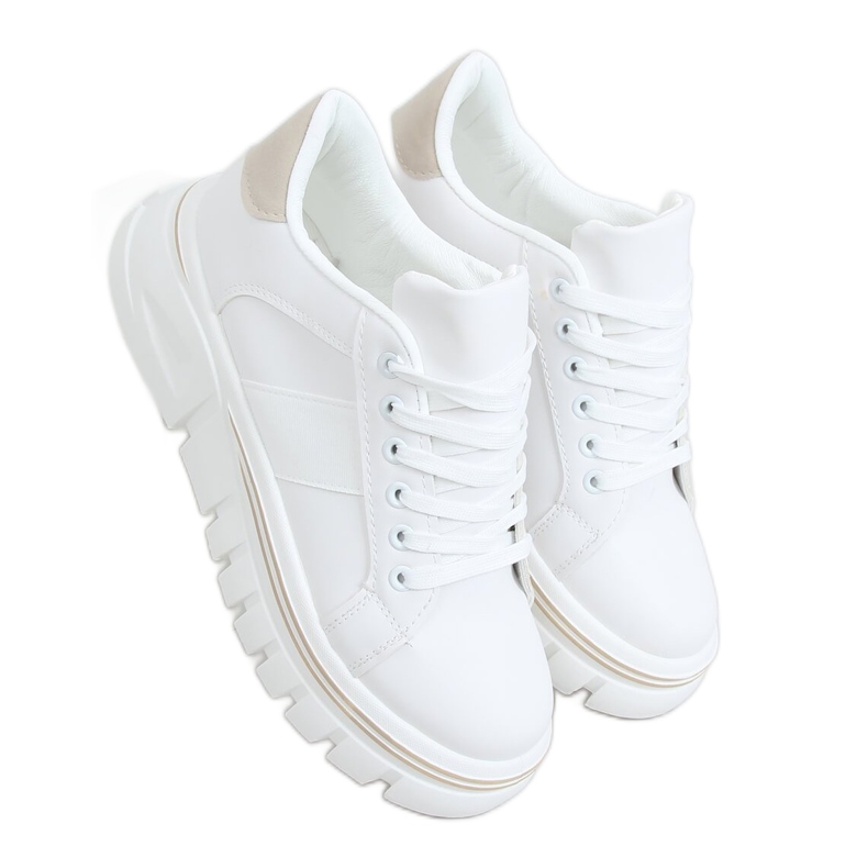 Witte NB382P Beige sneakers met hoge zool