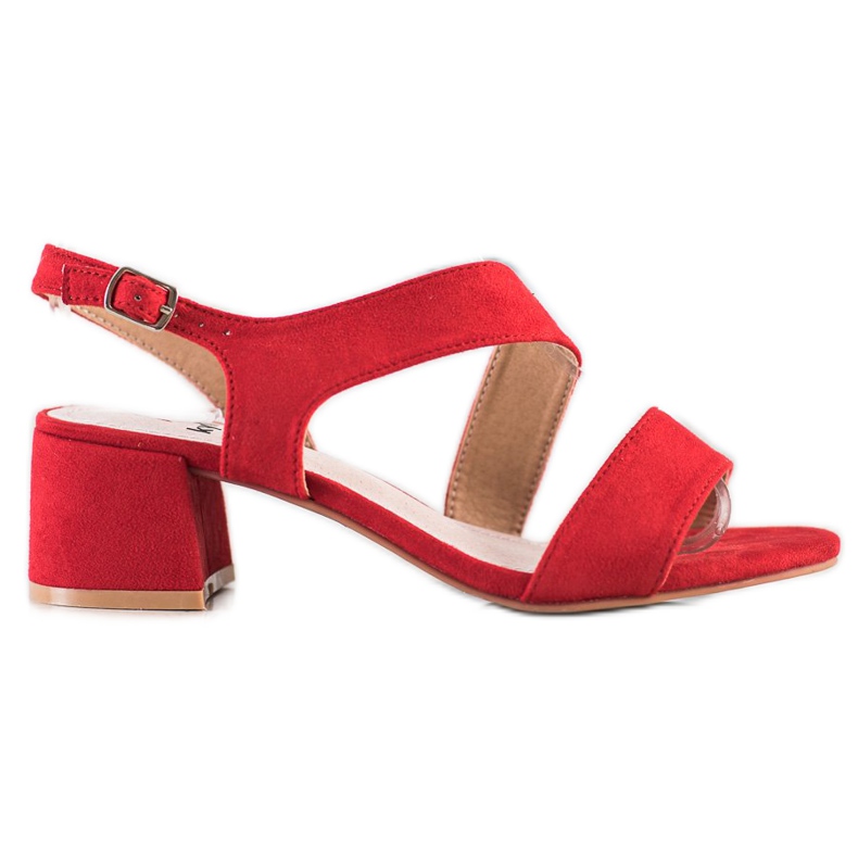 Kylie Rode sandalen op lage paal rood