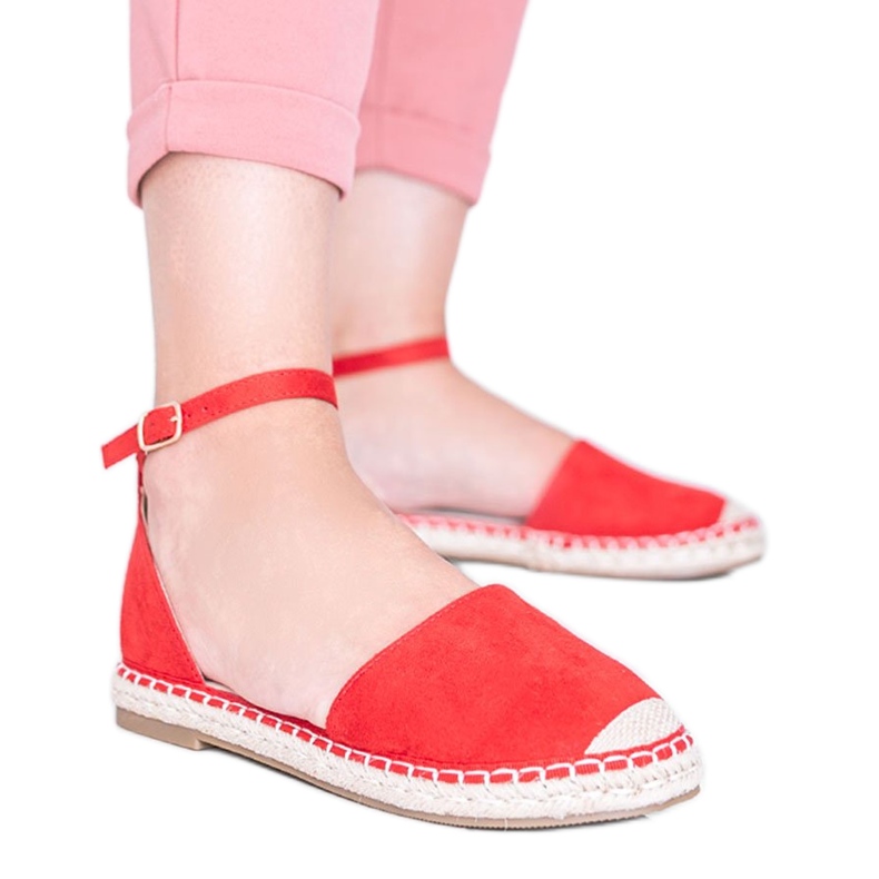 Chloe Star rode espadrilles sandalen rood