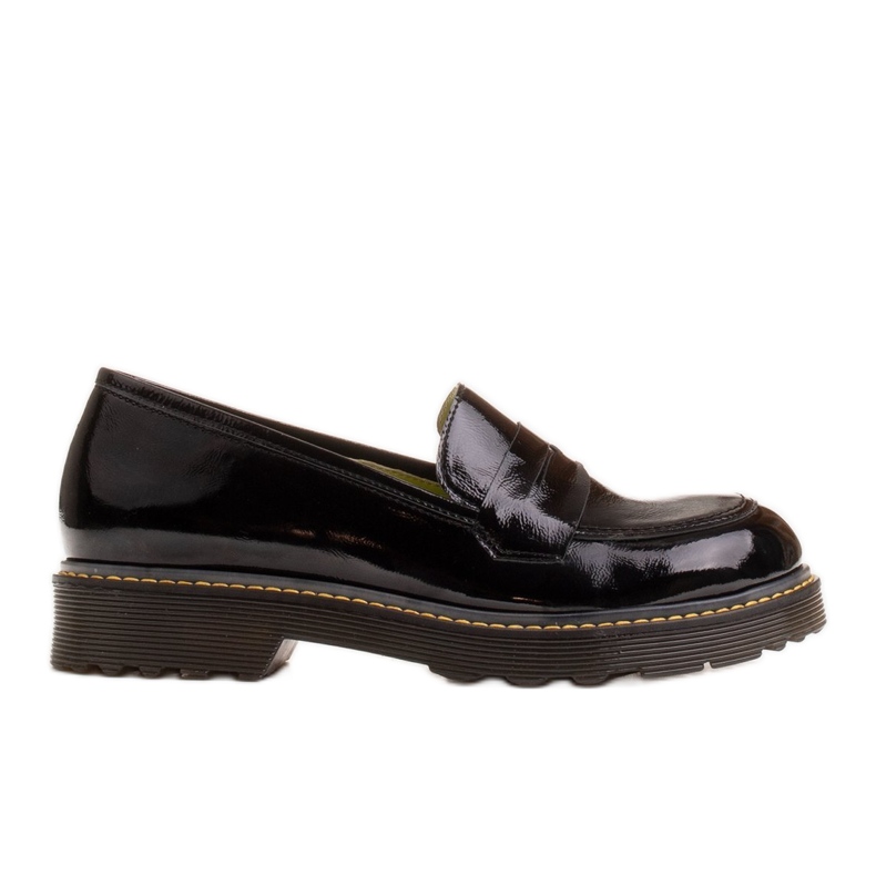 Marco Shoes Zwarte damesschoenen op een dikke transparante bodem
