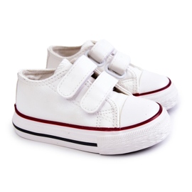 FR1 Leren kindersneakers Sneakers met klittenband Wit Foster