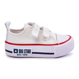 Stoffen kindersneakers met klittenband Big Star KK374079 Wit