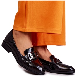 Vinceza Modieuze gelakte schoenen Loafers Black Trine zwart