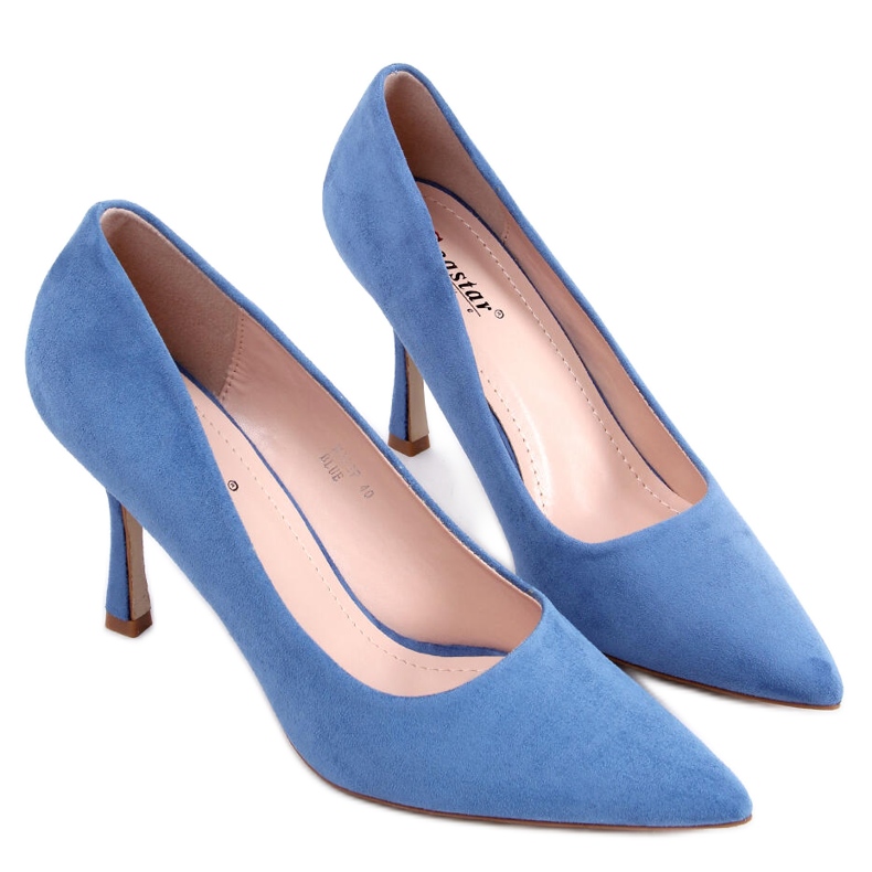 Damessuède Giorgia Blue stiletto's blauw