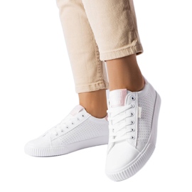 Witte sneakers met perforatie Big Star HH274073