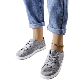 Grijze stoffen sneakers van Razan grijs