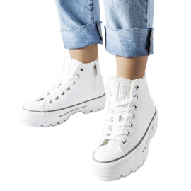 Witte hoge sneakers Big Star MM274037 Wit