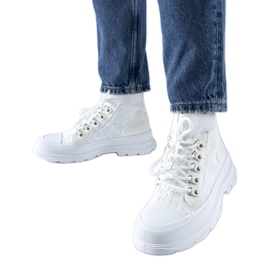 Witte hoge stoffen sneakers van Casalma