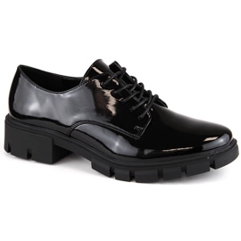 M. DASZYŃSKI Zwarte lak-Oxford-schoenen voor dames M.Daszyński MR23119-5