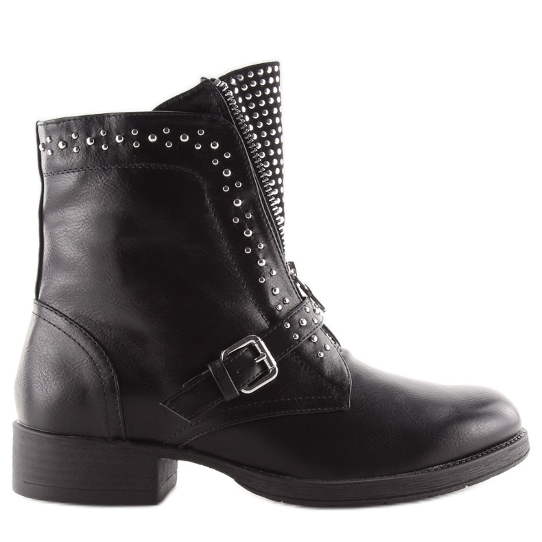 Zwarte Laarzen met studs TE1705-5 zwart
