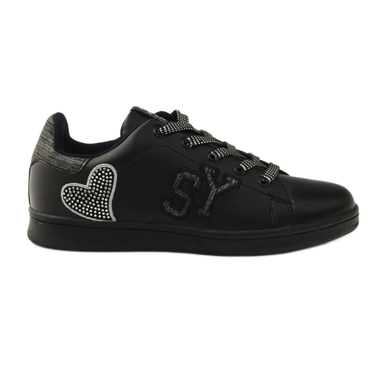 American Club American Heart sneakers met leren binnenzool grijs zwart