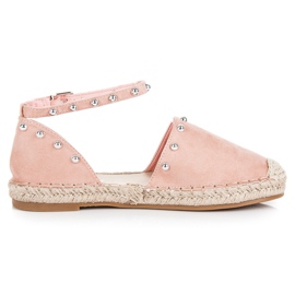 Seastar Platte sandalen met espadrilles roze bruin