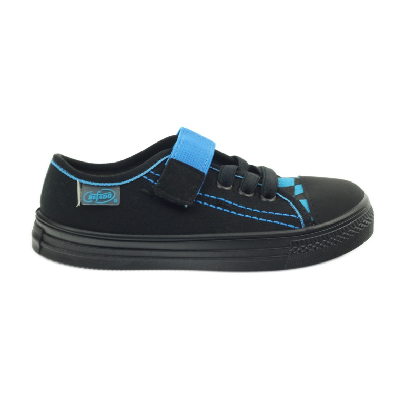 Zwarte Befado 429x007 zwarte sneakers pantoffels blauw