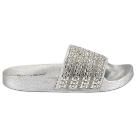 Elegante zilveren pantoffels grijs