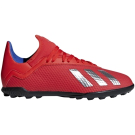 Adidas X 18.3 Tf Jr BB9403 voetbalschoenen veelkleurig rood