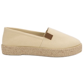 Beige espadrilles instapper