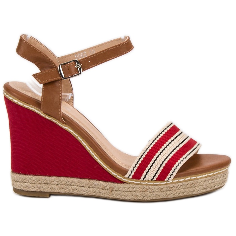 Primavera Casual sandalen met sleehak rood