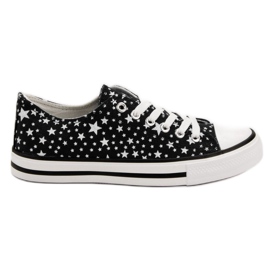 J. Star Zwarte sneakers met sterren