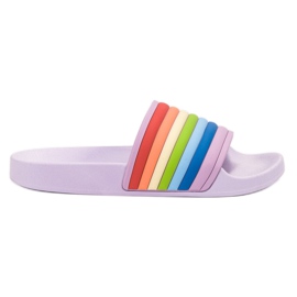 Sweet Shoes Kleurrijke rubberen slippers paars veelkleurig
