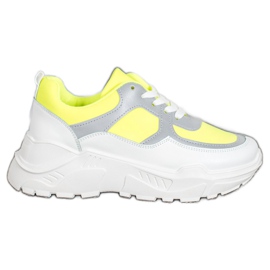SHELOVET Stijlvolle sneakers wit geel