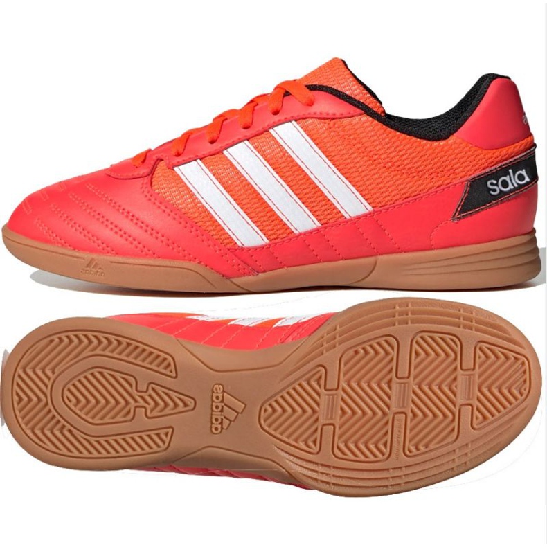 Indoorschoenen adidas Super Sala Jr FV2639 rood sinaasappels en rood