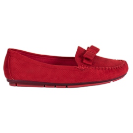 Clowse Opengewerkte loafers met een strik rood