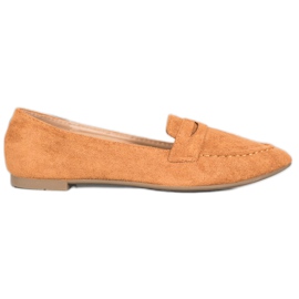 Best Shoes Suède loafers in Spitz bruin