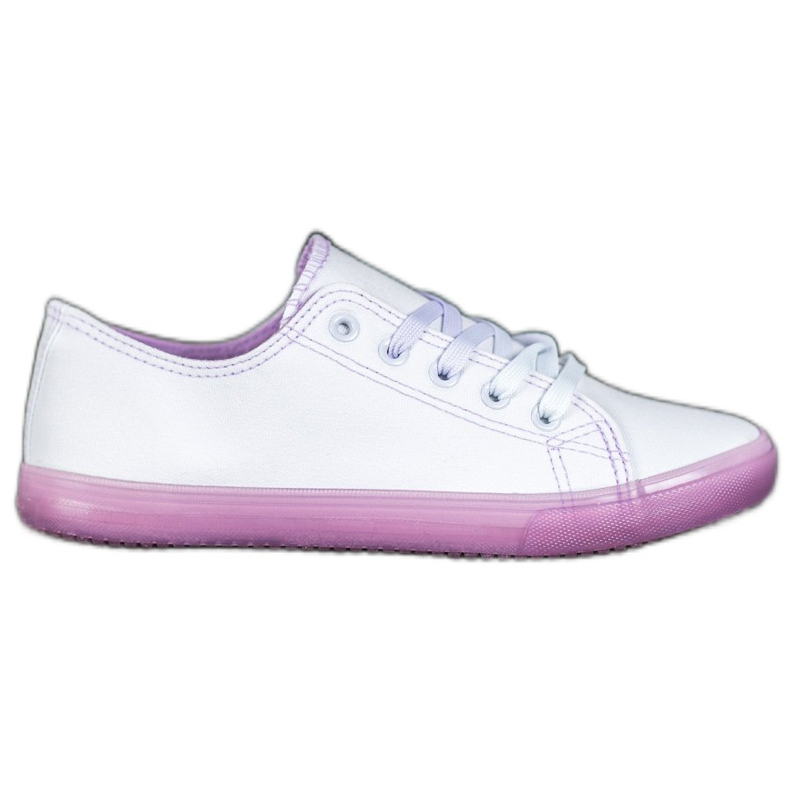 SHELOVET Sneakers met paarse zool wit