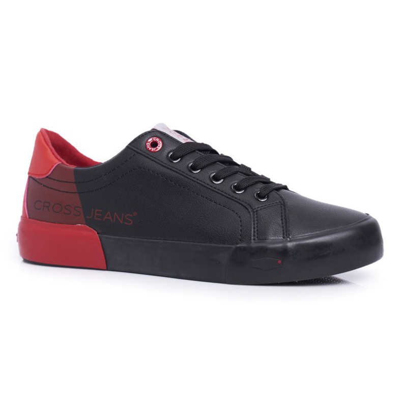 Heren Cross Jeans Zwarte Sneakers EE1R4046C rood