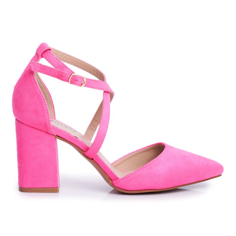 PS1 Dames Pumps On A Heel In Spitz Pink Neon Traffic roze