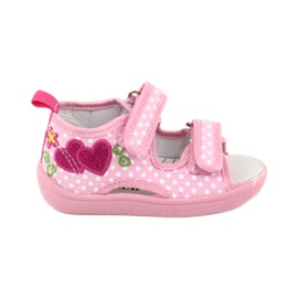American Club Kinderschoenen pantoffels sandalen hartjes Amerikaans TEN20 wit roze