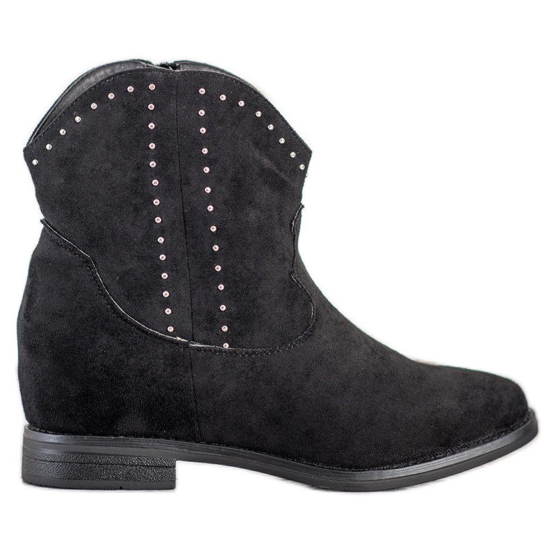 Ideal Shoes Modieuze zwarte cowgirls