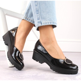 Dames lakleren schoenen met decoratie Filippo DP4569 zwart 1
