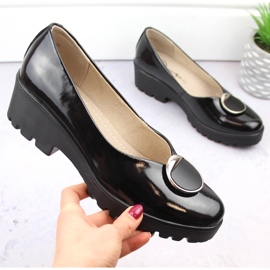 Dames lakleren schoenen met decoratie Filippo DP4569 zwart 4