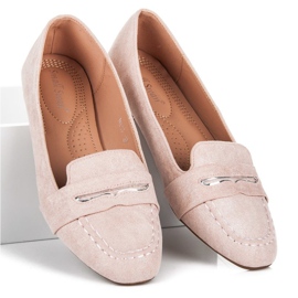 Small Swan Suède loafers met glitter roze 5