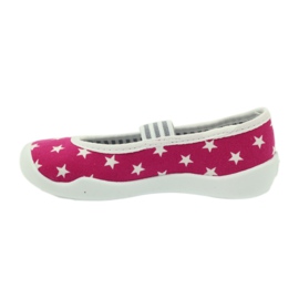 Befado kinderschoenen ballerina's pantoffels 193x063 wit roze 2