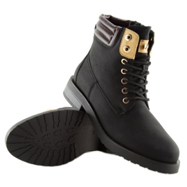 Zwarte houten laarzen voor dames ZH788 Zwart bruin 1