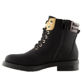 Zwarte houten laarzen voor dames ZH788 Zwart bruin 3