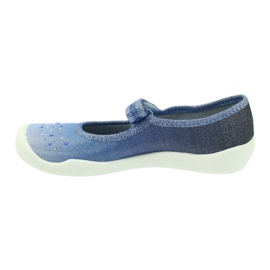 Meisjes pantoffels pailletten Befado 114y316 blauw grijs marineblauw 3