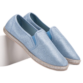 Ideal Shoes Comfortabele instappers blauw 5