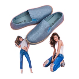 Ideal Shoes Comfortabele instappers blauw 6