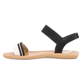 SHELOVET Platte sandalen met elastische band zwart 4