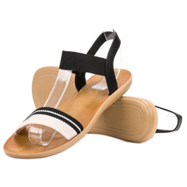SHELOVET Platte sandalen met elastische band zwart 5
