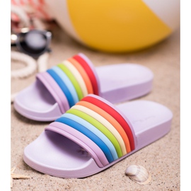 Sweet Shoes Kleurrijke rubberen slippers paars veelkleurig 1