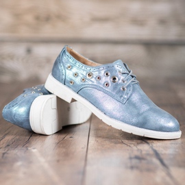 SHELOVET Gebonden schoenen met Eco-leer blauw 4