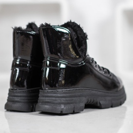 Bella Paris Gelakte eco-leren sneakers zwart 4