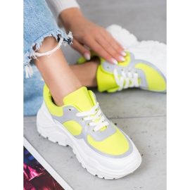 SHELOVET Stijlvolle sneakers wit geel 4